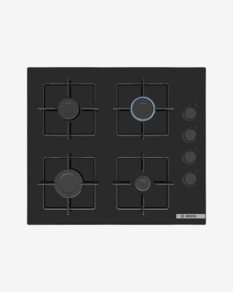 Bosch Built-In Gas Hob Tempered Glass 4 Burners & 60 cm Black POP6C6P30M (ESMA Certified)
