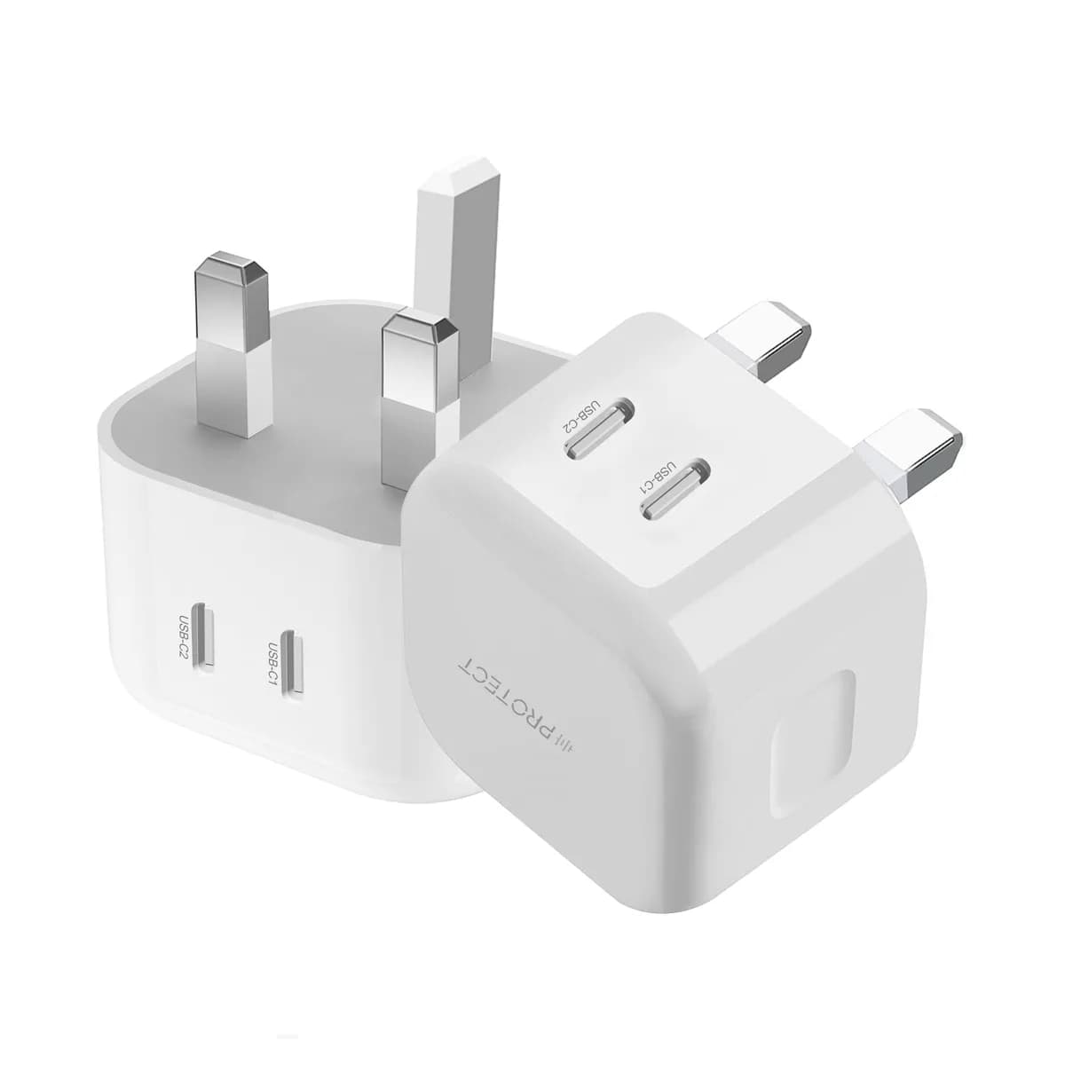 Protect Dual Type C GAN Power Adapter 45W Fast charging Dual output Type C PD6050