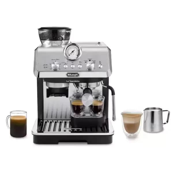 De'Longhi La Specialista Arte Espresso Machine, 15 Bar Pump Pressure, 1.7L Water Tank Capacity, 8 Grinding Settings, 3 Temperature Options, Thermoblock Heating System, White