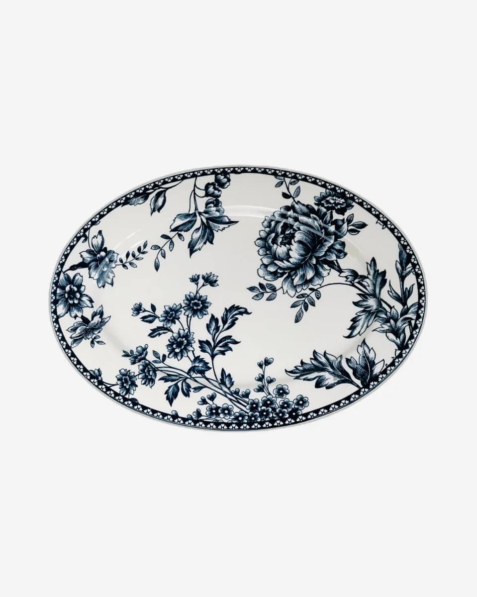 Claytan Rhapsody 14.2-Inch Dark Blue Ceramic Oval Platter (Set of 1) Set of 6