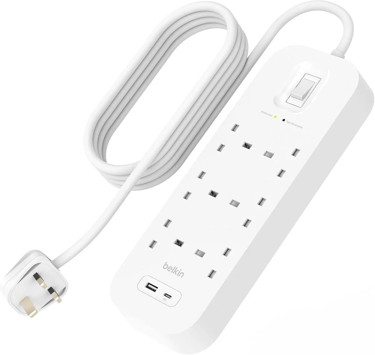 Belkin 6-Outlet Surge Protector Power Strip Wall-Mountable