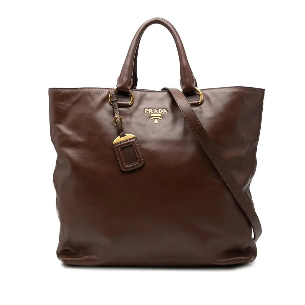 Prada (Pre-owned) Soft Calf Open Convertible Tote