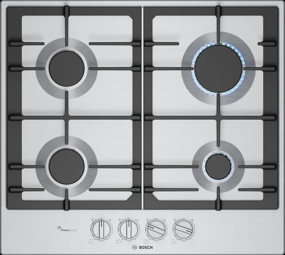 Bosch Series 6 4-Burner Gas Hob 60 cm Stainless Steel PCP6A5I90M