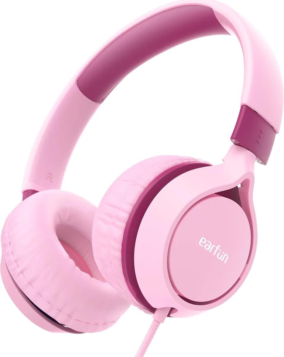 Ecity Electronics EarFun S1 Kids Headphones Foldable Wired Headphones for Kids 85dB Volume Limit Stereo Sound Adjustable Headband Portable Lightweight On-Ear Headphone for School Travel Boys Girls PC