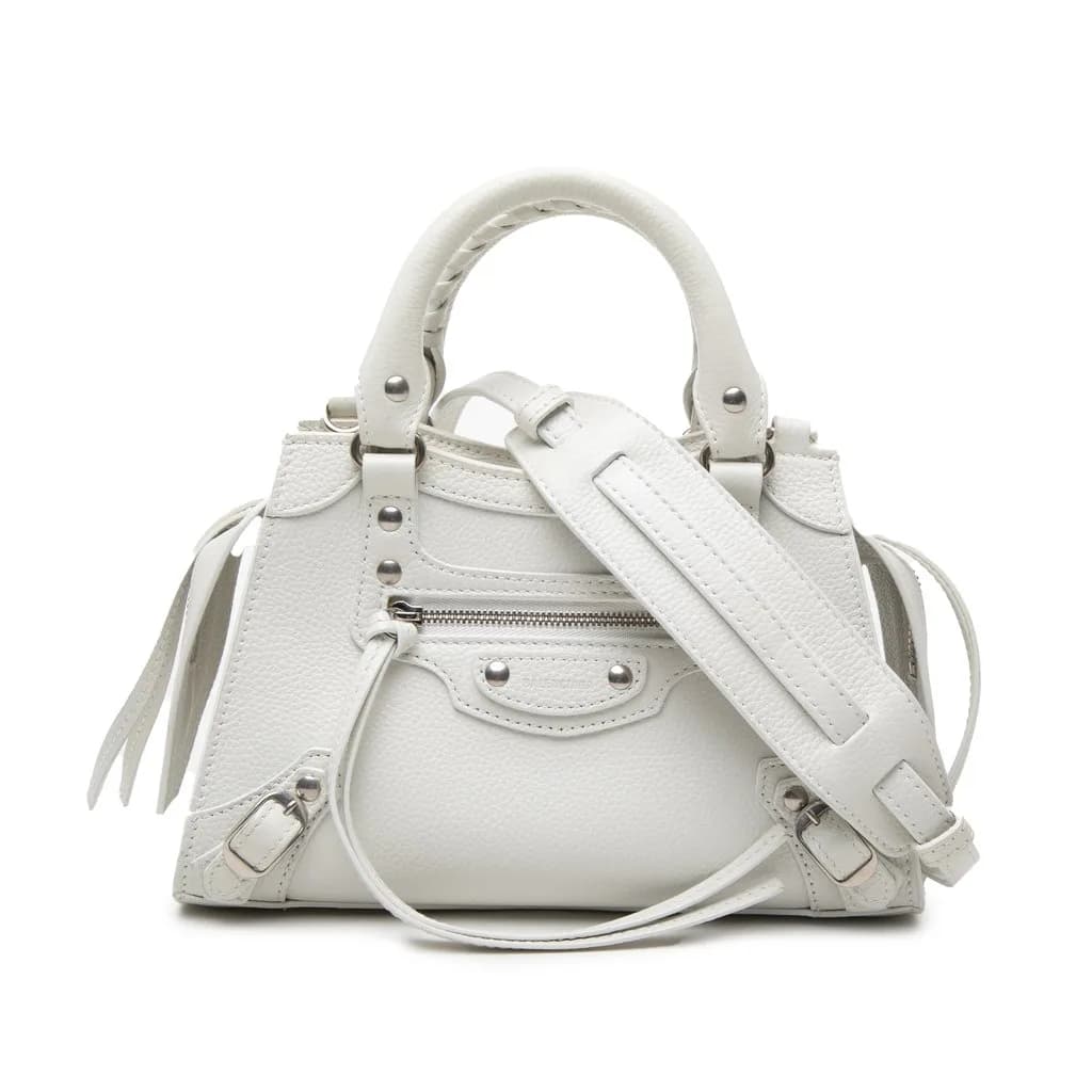 Balenciaga (Pre-owned) Mini Calfskin Motocross Neo Classic City Satchel
