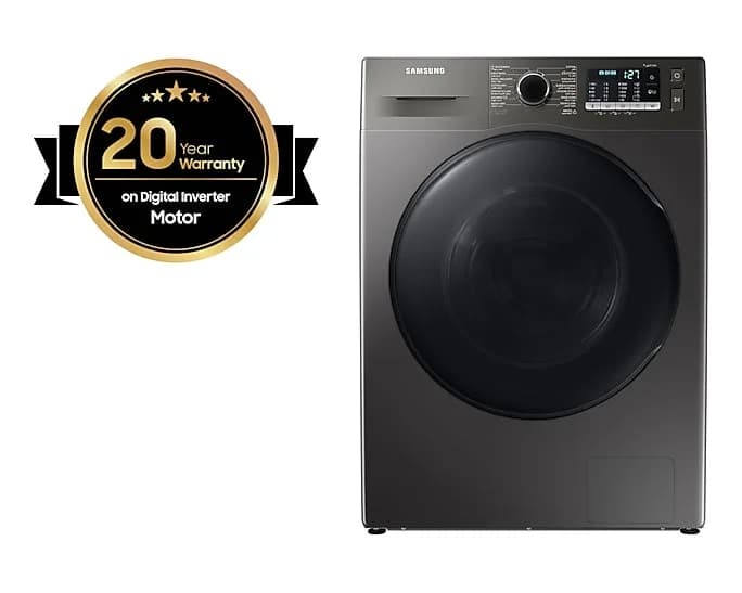 Samsung Front Load Washer Dryer Combo with Hygiene Steam and Digital Inverter Technology, 8KG, Inox
