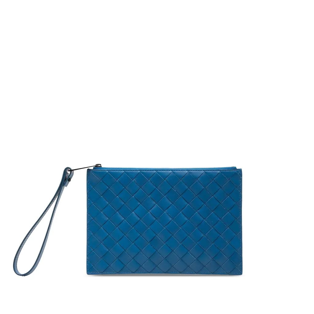 Bottega Veneta (Pre-owned) Nappa Intrecciato Flat Wristlet Pouch
