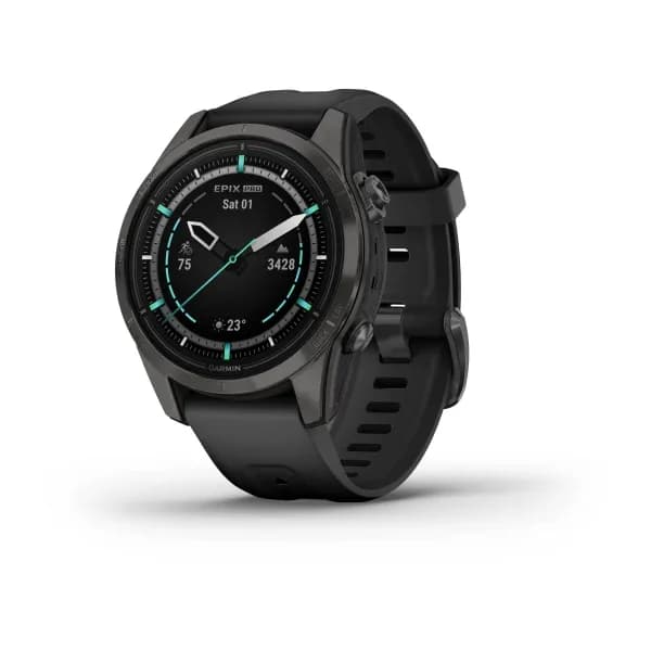 Garmin Epix Pro (Gen 2) Sapphire Edition 42mm Carbon Gray DLC Titanium With Black Silicone Band