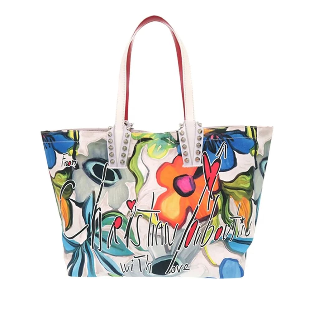 Christian Louboutin (Pre-owned) Small Floral Printed Canvas Cabata Tote