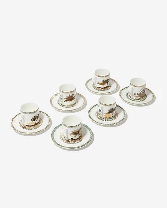 SOLO HOME TRADING LLC - 23000 B&S Set of 6Pc Cups & Saucers