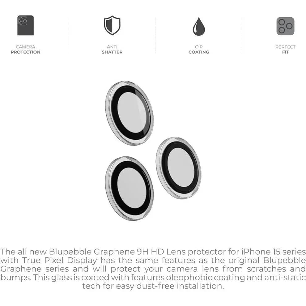 Blupebble Graphene Camera Lens Protector iPhone 15 Pro & Pro Max