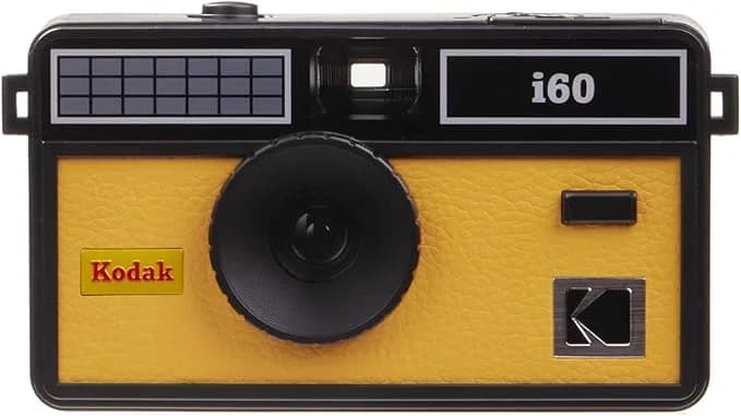 KODAK DA00258 i60 Reusable 35mm Film Camera Retro Style, Focus Free, Built in Flash, Press and Pop-up Flash Yellow