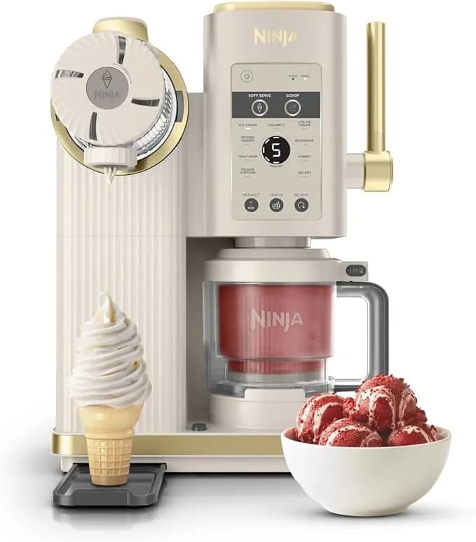 Ninja CREAMi Scoop & Swirl 13 Functions, Soft Serve + Ice Cream, 2× Tubs, CreamiFit, Stone Gold