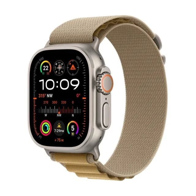Apple Watch Ultra 2 GPS + 49mm Natural Titanium Case with Tan Alpine Loop