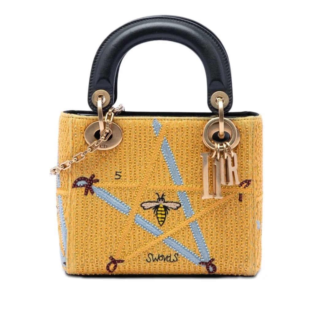 Dior (Pre-owned) Mini Embroidered Canvas Swords Lady