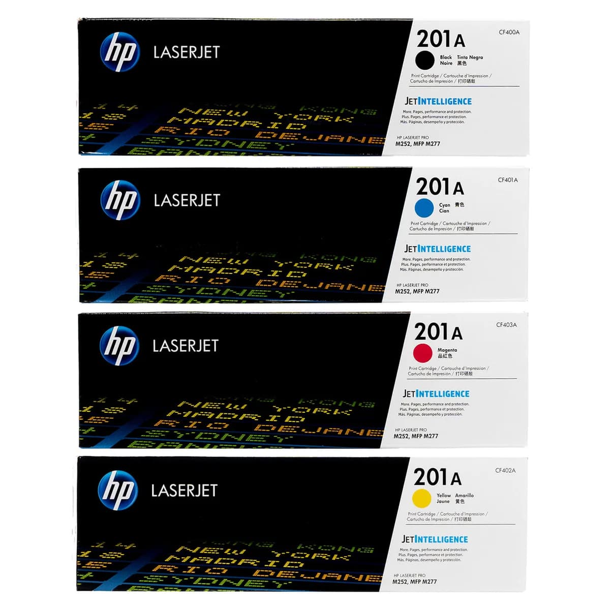 SKYROCKUAE 201A Toner Cartridges 4 Color Set for HP Colour LaserJet Pro M252 M274 and M277
