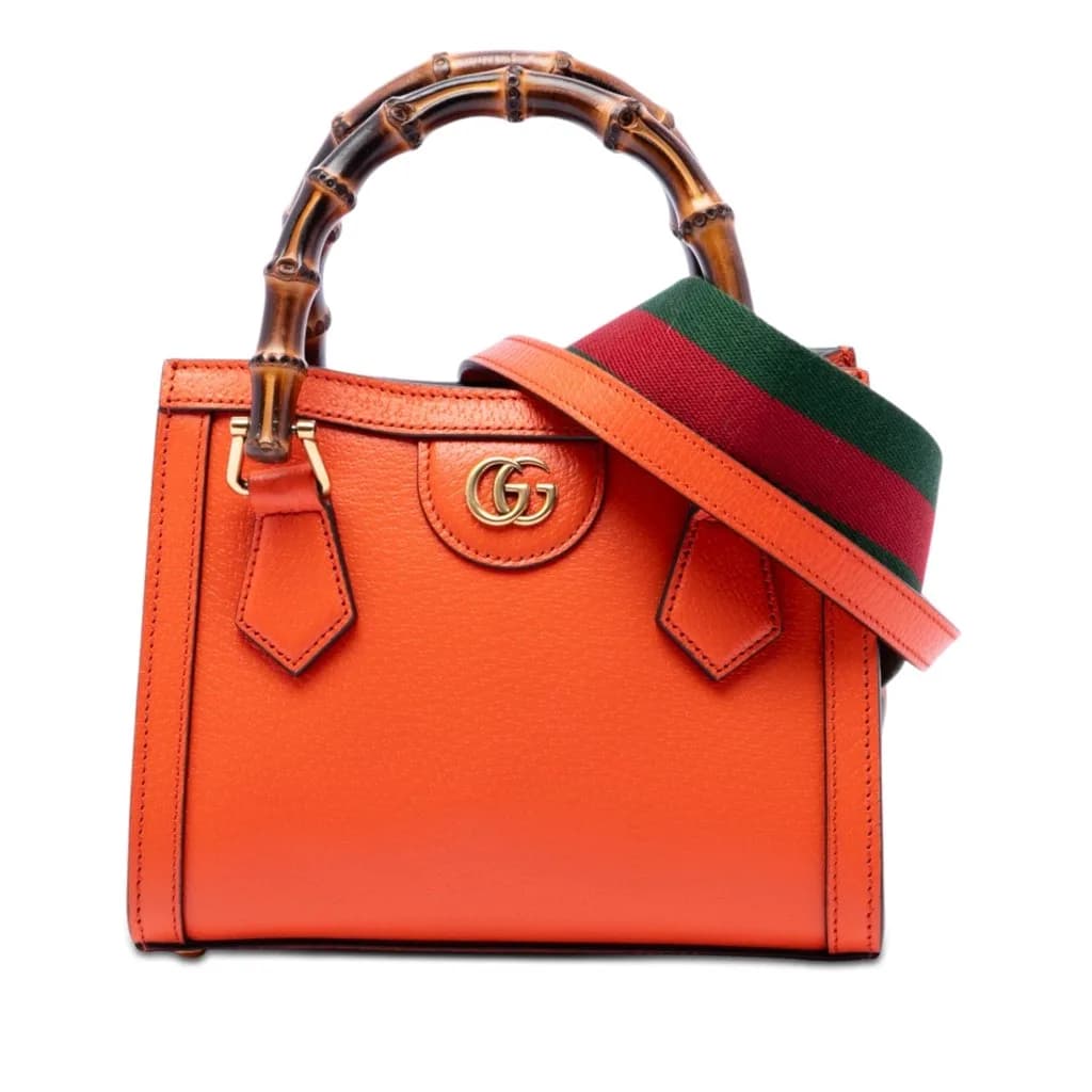 Gucci (Pre-owned) Mini Calfskin Bamboo Diana Satchel