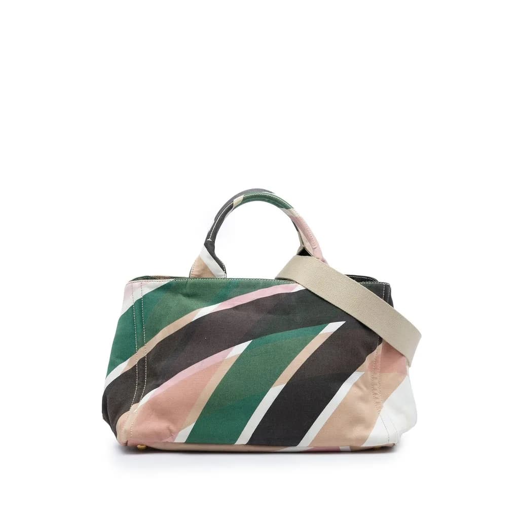 Prada (Pre-owned) Multicolor Printed Canvas Canapa Satchel